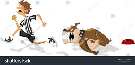 Boy Running Away Angry Dog Stock Vector Royalty Free 67367809