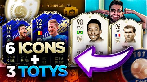 CONSEGUI 6 ICONS E 3 TOTYS NO FUT DRAFT 193 DESAFIO FIFA 20 YouTube