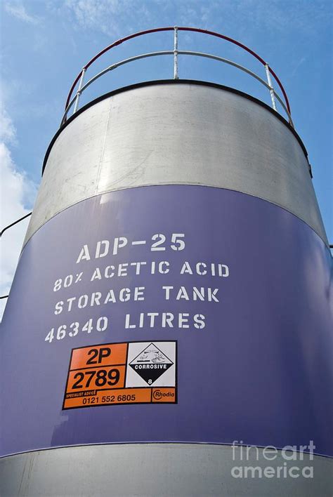 Acetic Acid Storage Tank Photograph By Martyn F Chillmaid Science