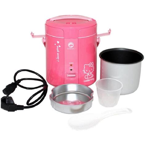 Portable 12l Mini Rice Cooker Stainless Steel Container Pink