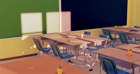 Artstation Low Poly Classroom