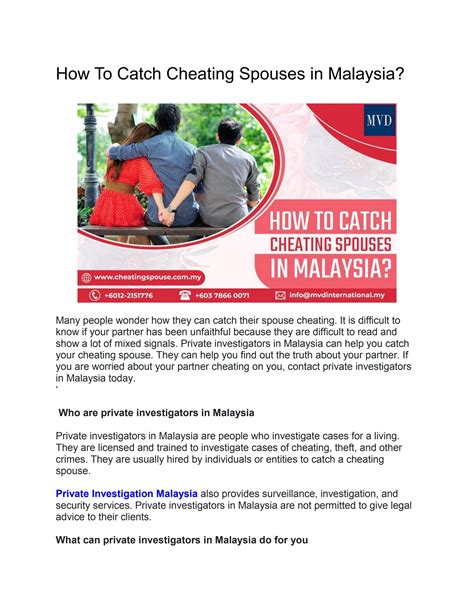 How To Catch Cheating Spouses In Malaysia By Cheatingspousemvd Issuu