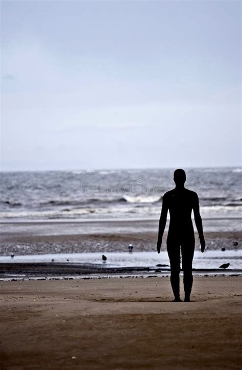 Statue on Crosby beach editorial image. Image of rear - 3967380