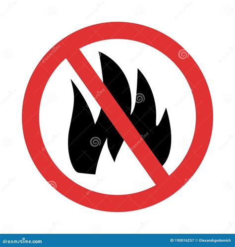 No Fire Sign Fire Forbidden Symbol Stock Vector Illustration Of Icon