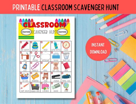 classroom scavenger hunt printable 2