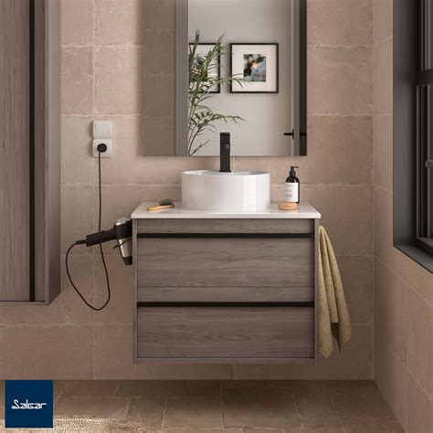 Conjunto Mueble De Ba O Attila Roble Eternity Lavabo De Posar