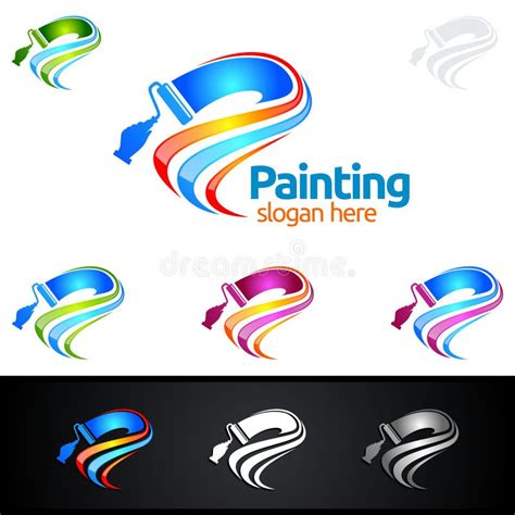 Painting Business Logo With Colorful Splash Represented Painting Logo