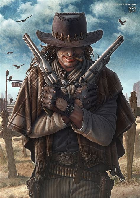 Gunslinger By Kerembeyit On Deviantart Cowboy Art Wild West West Art