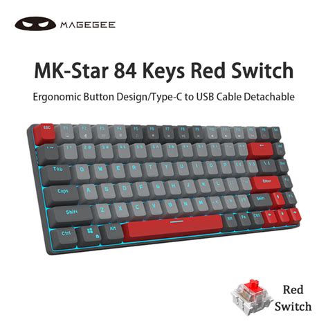 Magegee Mk Box 65 Mechanical Keyboard Wired Gaming Keyboard Blue Red