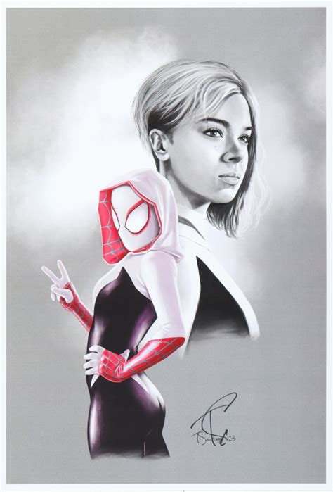 Gwen Stacy Hailee Steinfeld Spider Man Into The Spider Verse 13x19 Signed Lithograph By