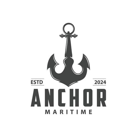 Marine Ship Vector Anchor Logo Simple Minimalist Design Anchor