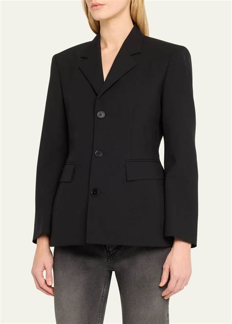 Balenciaga Wool Hourglass Blazer Jacket Bergdorf Goodman