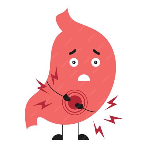 Estómago triste con cara. Gastritis y dolor abdominal. Síntomas de ...