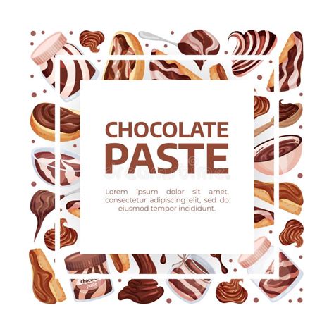 Chocolate Paste Banner Design With Sweet Cacao Dessert Vector Template