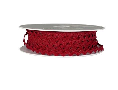 Ric Rac Trim Red Harts Fabric