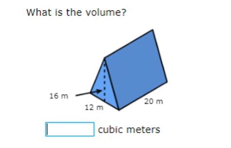 Solved: What is the volume? cubic meters [Math] 