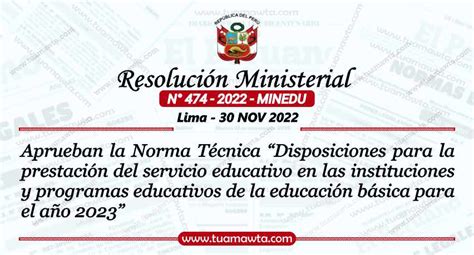 R M N Minedu Disposiciones Para La Prestaci N Del Servicio