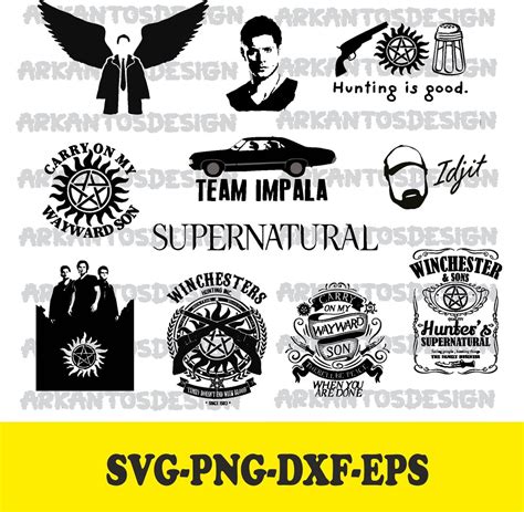 Supernatural Svg, Supernatural Silhouette, Winchester Svg, Castiel ...