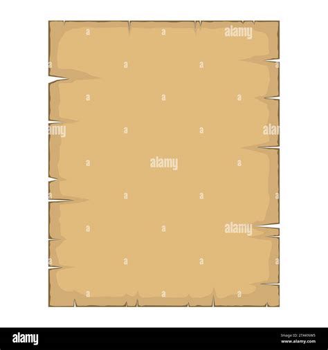 Parchment Blank Old Papyrus Paper Cartoon Isolated On White Background