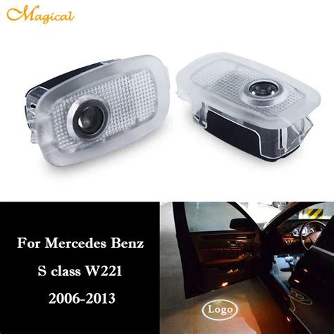 2 X Car Led Door Courtesy Ghost Shadow Projector Logo Welcome Light For Mercedes Benz W221 Amg