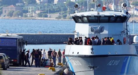 Over Migrants Land On Greek Island Coastguard