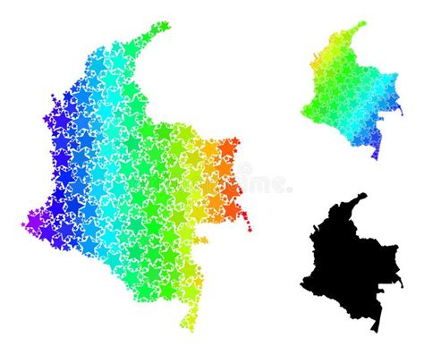 Gradiente Arcoiris Estelar Mosaico Mapa Del Collage Colombia