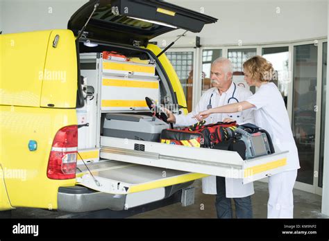 Preparing The Medical Vehicle Stock Photo Alamy
