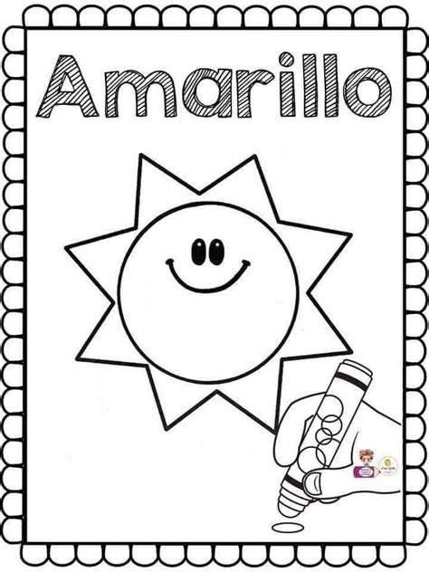 Coloring Page Amarillo With Smiling Sun