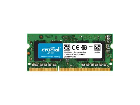 Crucial 8gb Single Ddr3ddr3l 1600 Mts Pc3 12800 Unbuffered Sodimm