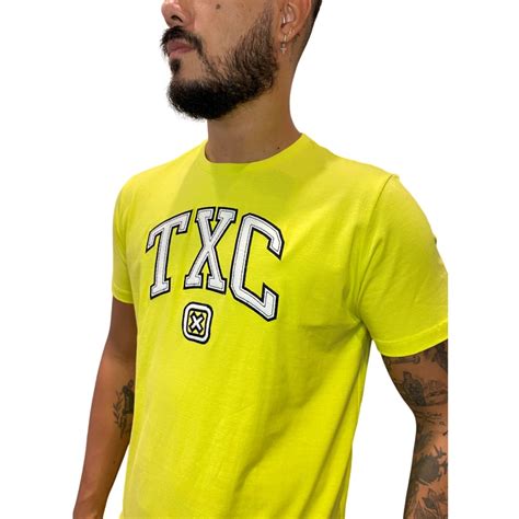 Camiseta Masculina Txc Custom Estampada Amarelo Fluor