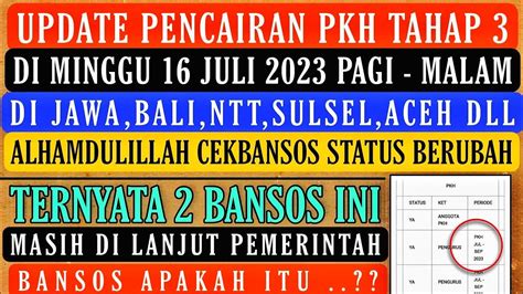 Kabar Baik Pkh Tahap Status Cekbansos Berubah Juli September