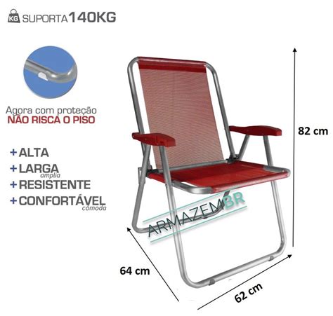 Kit Cadeira Max Alum Nio Praia Piscina At Kg Porta Copos