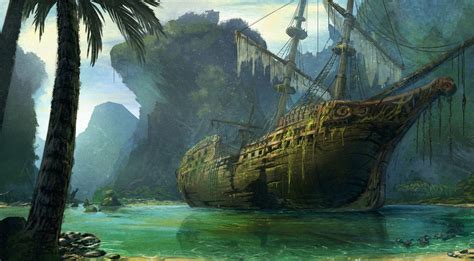 Illustration Of Shipwreck Ship Fantasy Art Wreck Artwork Hd