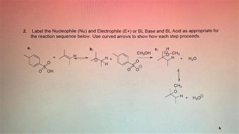 Solved Label The Nucleophile Nu And Electrophile E Chegg