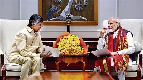 Tdp S Chandrababu Naidu Meets Pm Modi In Delhi Funds For Andhra