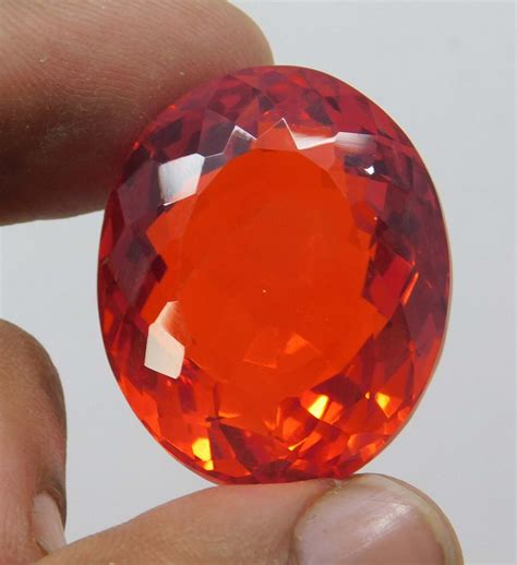 Ct Natural Mexican Red Orange Fire Opal Oval Cut Certified