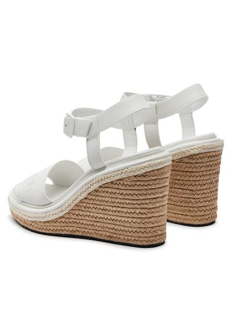 Espadrile Calvin Klein Wedge Sandal 70 He HW0HW02050 Alb Epantofi Ro