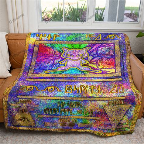 Anime Ancient Mew Holo Custom Pokemon Blanket Hooktab