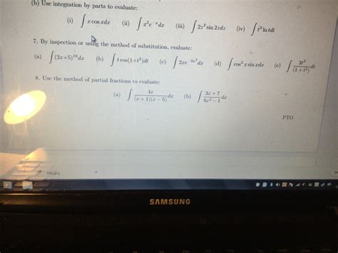 Solved Use Integration By Parts To Evaluate Integral X