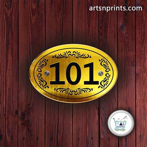 Hotel Room Number Plate Design