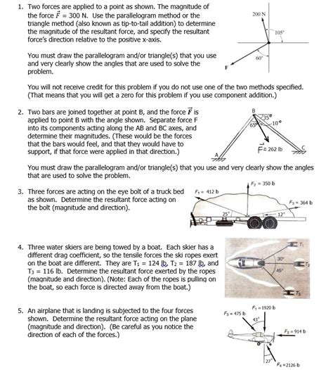 Solved Two Forces Are Applied To Point As Shown The Magnitude Of The