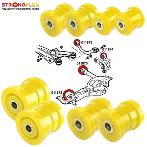 Kit 8 silentblocs polyuréthane pour suspension arrière Alfa 159 Brera