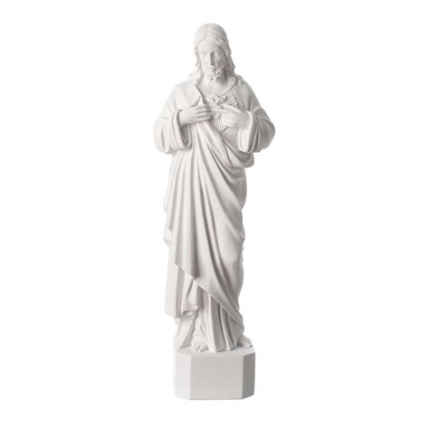 Statue Sacr Coeur De J Sus Marbre Reconstitu Blanc Cm Vente En