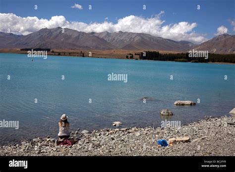 View Of Lake Tekapo In South Island New Zealand Stock Photo Alamy