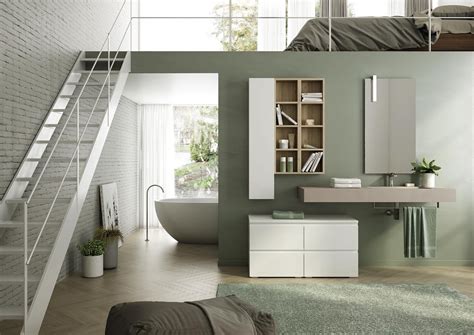 Mobile Lavabo Sospeso In Hpl Con Porta Asciugamani Con Specchio Idfdesign