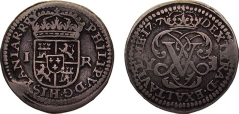 1707 Y Segovia Mint Spain Kingdom Felipe V 1707 Y 1 Real Monogram 2 5g