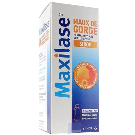 Maxilase Maux De Gorge Alpha Amylase U Ceip Ml Sirop Flacon De