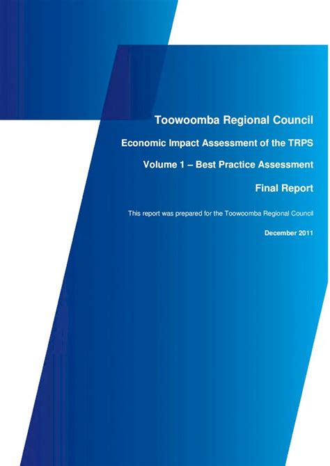 Pdf Trps Economic Impact Assessment Vol1 Best Practice Assessment