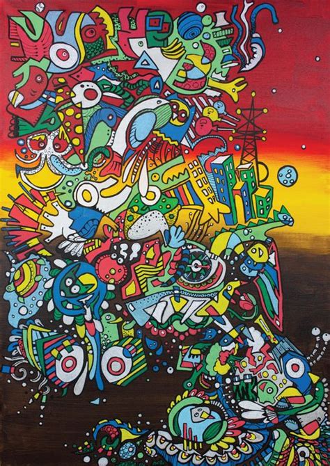 Abstract Art. Posca on canvas. 80x60 - Stf Posca Art from Belgium ...