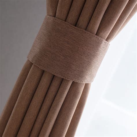 Blackout Zigzag Twill Brown Curtain